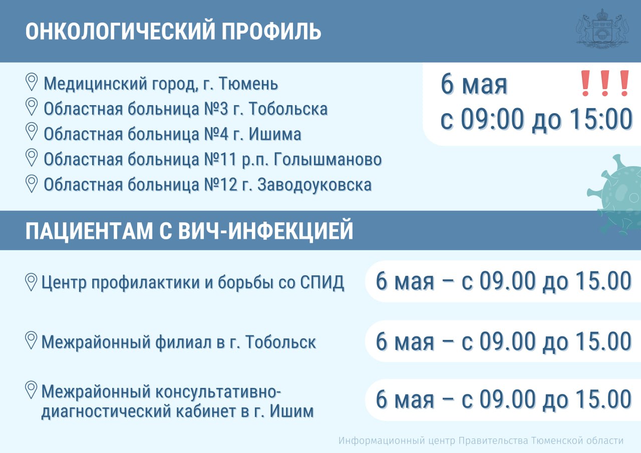 Как будут работать медучреждения в Тюмени и области в майские праздники |  Вслух.ru