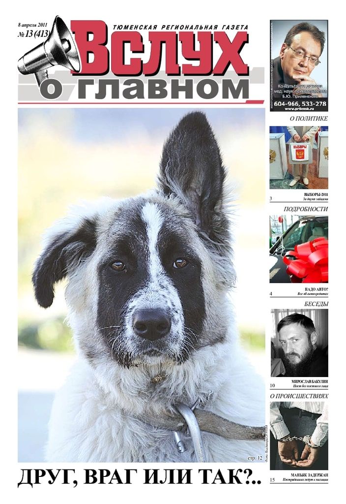 Архив печатного издания «Вслух о главном» №413