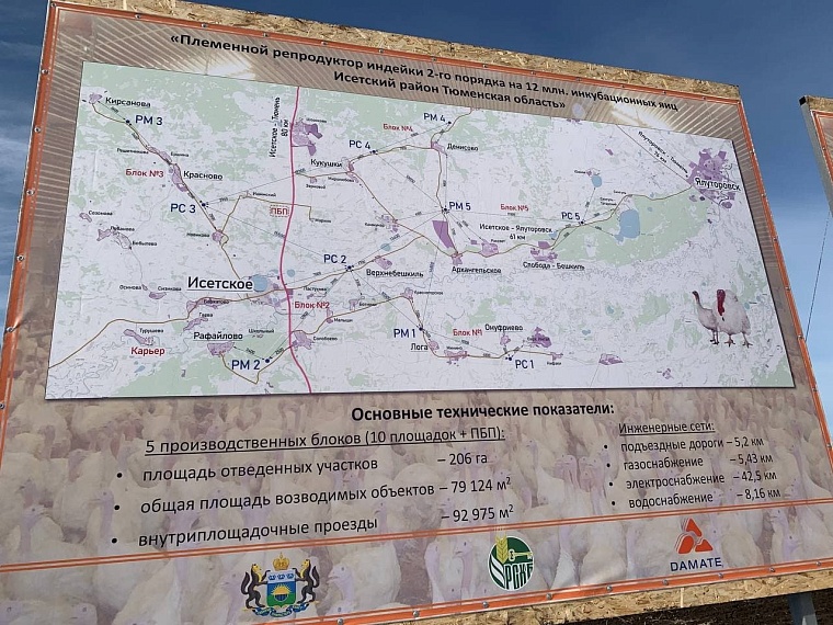 В Исетском районе заложили первый камень под строительство племенного репродуктора индейки