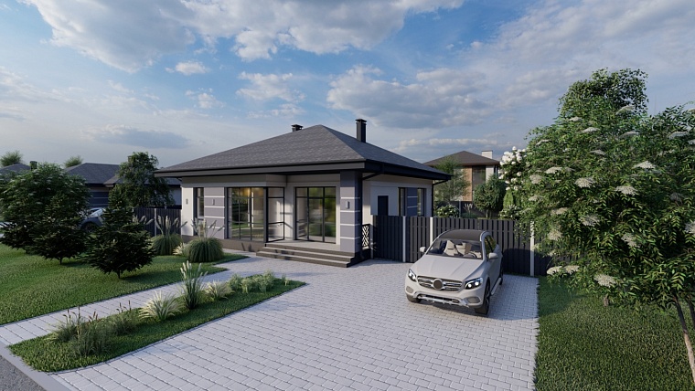 Один из домов второй улицы с усовершенствованным фасадом