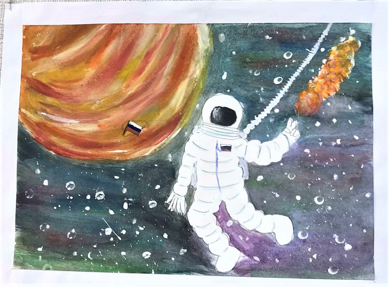 Тюменские дети нарисовали космос