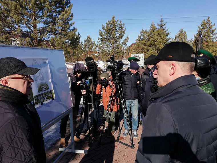 Спортивная зона, площадки для отдыха, полевая кухня: в Тюмени ветеранам представили, как может быть благоустроен сквер Пограничников