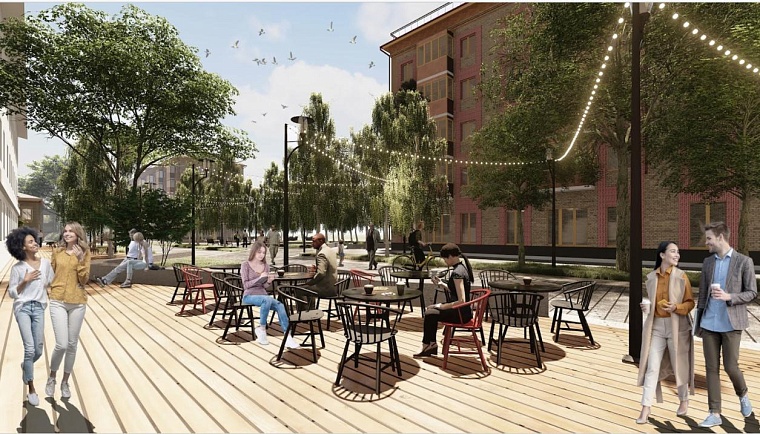 На улице Дзержинского начался первый этап благоустройства