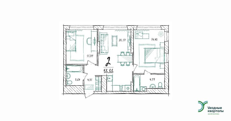 ЖК "Уездные кварталы" в Тюмени – сочетание зеленой экосистемы и развитой инфраструктуры