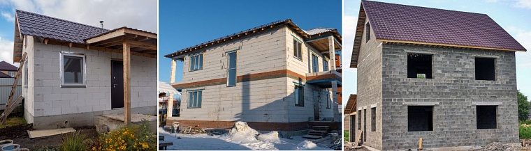 Дома из газобетонного, силикатного и керамзитоблока.