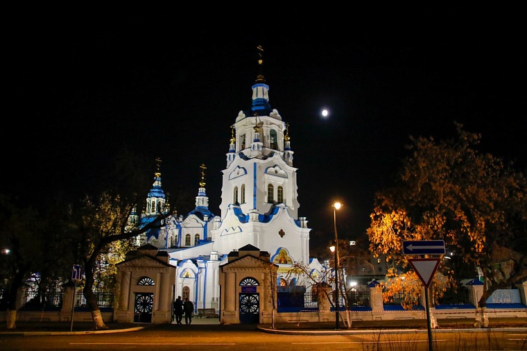 У Знаменского собора в Тюмени появилась подсветка