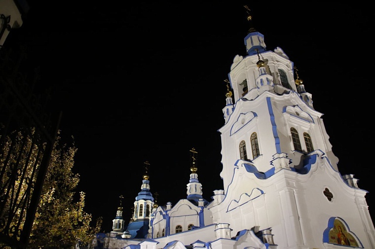 У Знаменского собора в Тюмени появилась подсветка