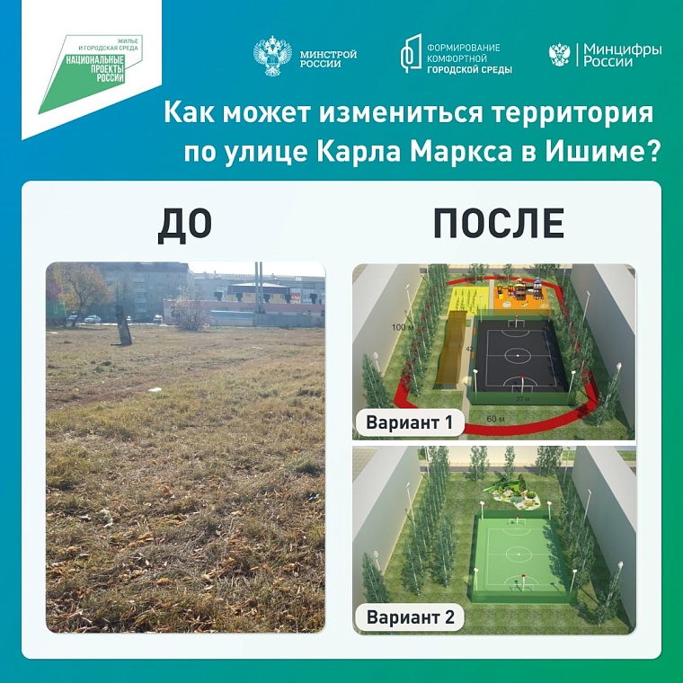 Более 500 жителей Ишима выбирают дизайн-проекты благоустройства территории на улице Карла Маркса