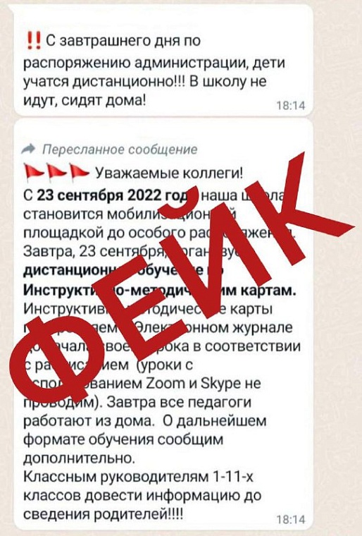 «Дети сидят дома, в школах мобилизационные центры»: в тюменских чатах распространяют фейки