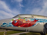 В Ишиме украсили самолет наклейками по мотивам «Конька-Горбунка»