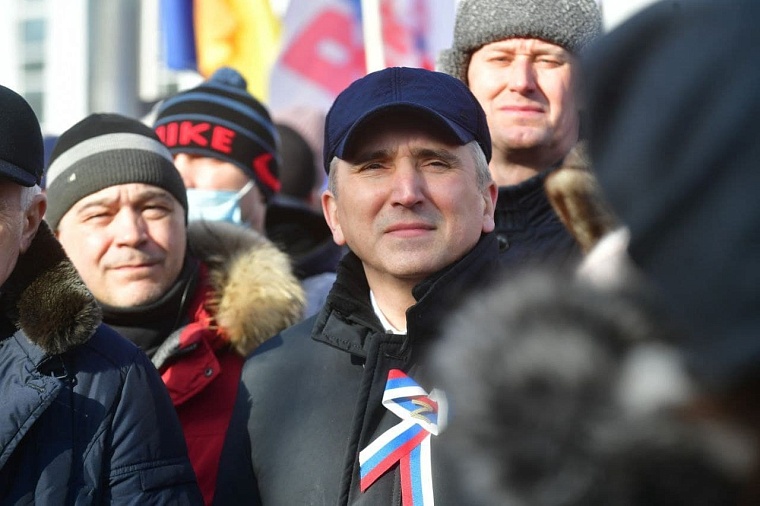 На концерте в честь присоединения Крыма в Тюмени  выступил губернатор Александр Моор