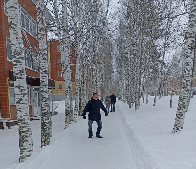 Вдоль главной улицы - сплошные березы, хотя Урай окружен хвойными лесами