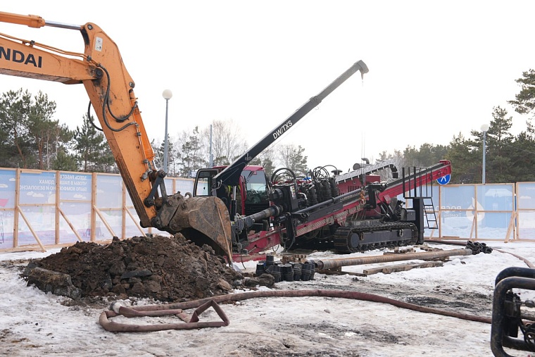 В Гилевской роще напорный коллектор отремонтировали уже наполовину