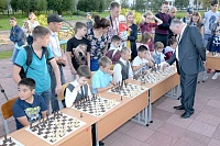 Деревенские ребята сразились за шахматной доской с легендарным гроссмейстером