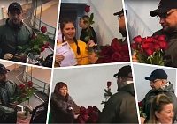 В Сургуте Баста раздавал цветы – видео