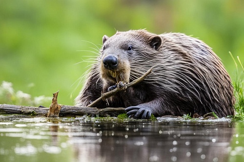 Краснокнижный бобр порадовал тюменских охотоведов красотой