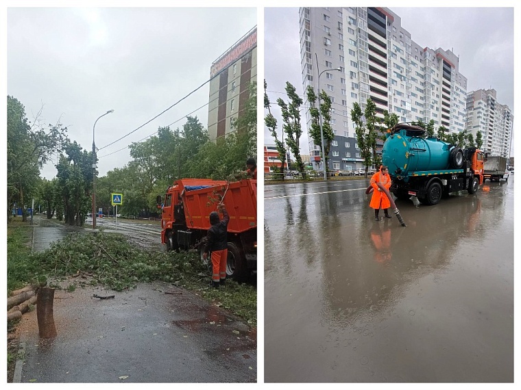 Коммунальщики Тюмени устраняют последствия непогоды