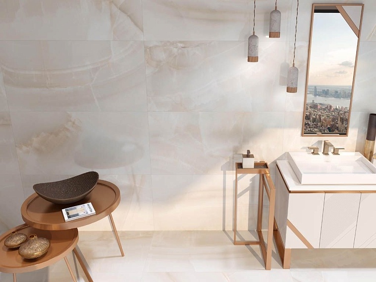 Керамогранит с текстурой оникса для люксовых интерьеров