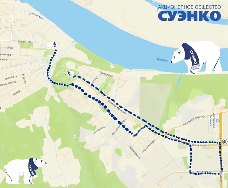 Белые медведи вернутся на Красную площадь Тобольска: маршрут