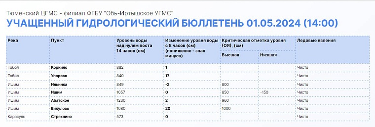 Уровень воды в Ишиме и Тоболе продолжает расти: ситуация в Абатском, Казанском, Упоровском районах