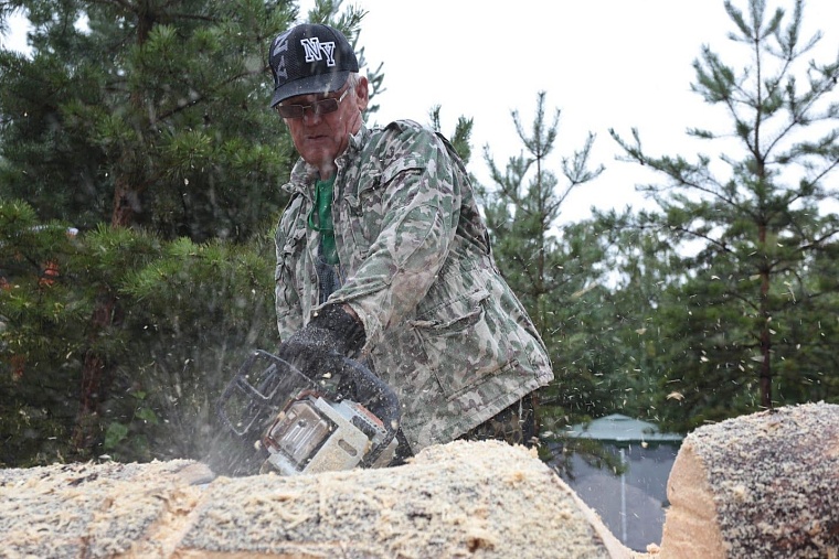 На Андреевском озере бревна превращают в произведения искусства