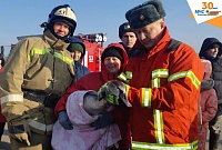 В Ишиме пожарные и добровольцы спасли травмированного лебедя