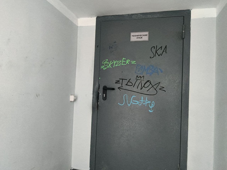 Возможно, поджигали дом те же подростки, что и портили надписями дверь