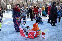 В сквере Комсомольском прошел "Парад саней"