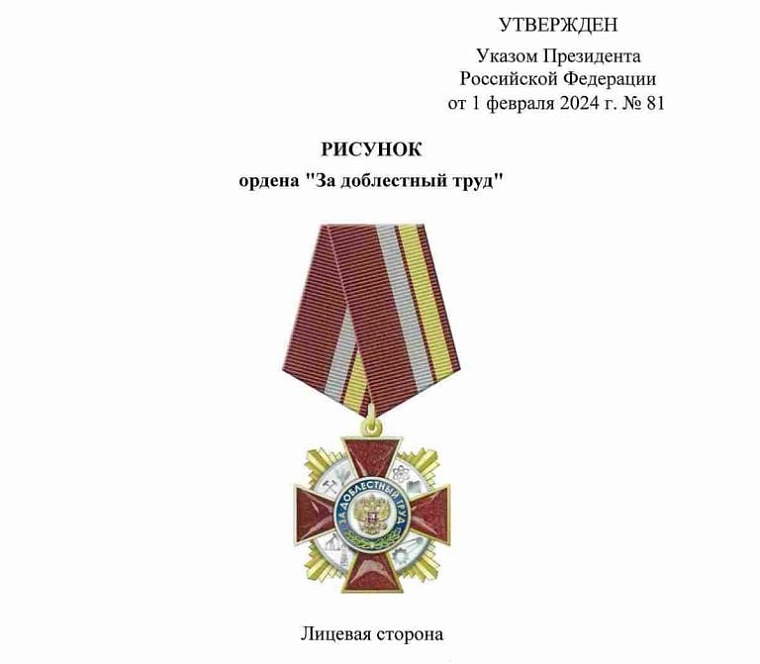 Владимир Путин учредил орден «За доблестный труд»