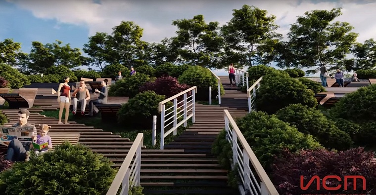 Ландшафтный парк в логу, лифт и плавучий бульвар: тюменцам показали, какой станет набережная