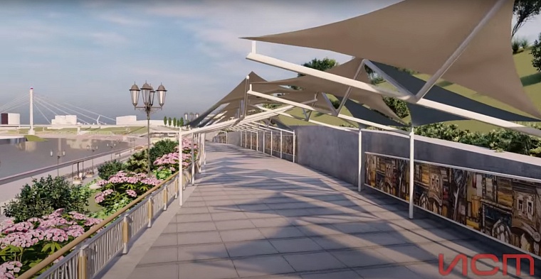 Ландшафтный парк в логу, лифт и плавучий бульвар: тюменцам показали, какой станет набережная