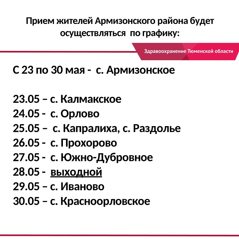 Выездная бригада из 20 тюменских врачей будет работать в Армизонском районе