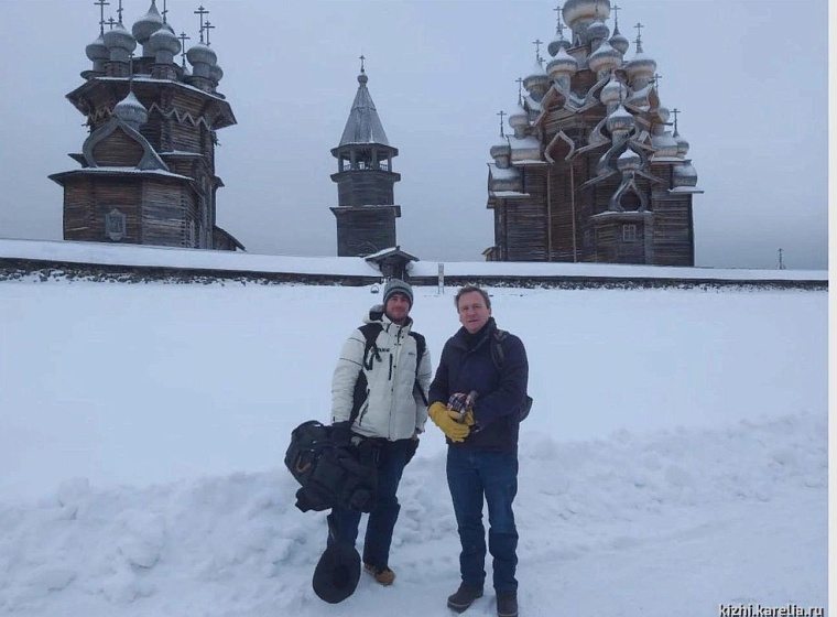 Французские журналисты снимают репортаж про карельский остров Кижи