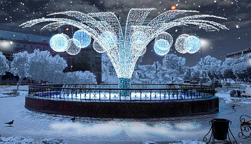Светящаяся Жар-птица, фонтан-пальма: как украсят Тюмень к Новому году