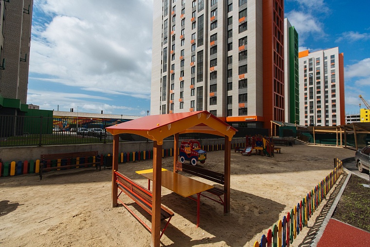 Строительство жилого комплекса с высоты птичьего полета