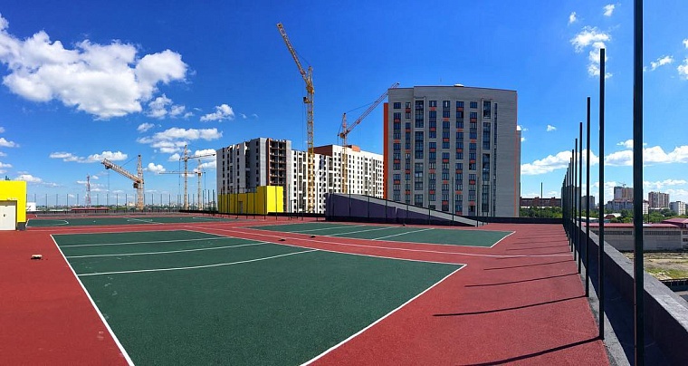 Строительство жилого комплекса с высоты птичьего полета