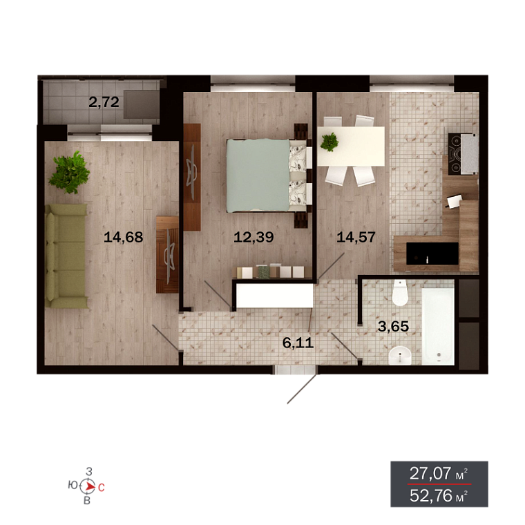 Недвижимость Тюмени: топ самых дешевых двухкомнатных квартир в новостройках