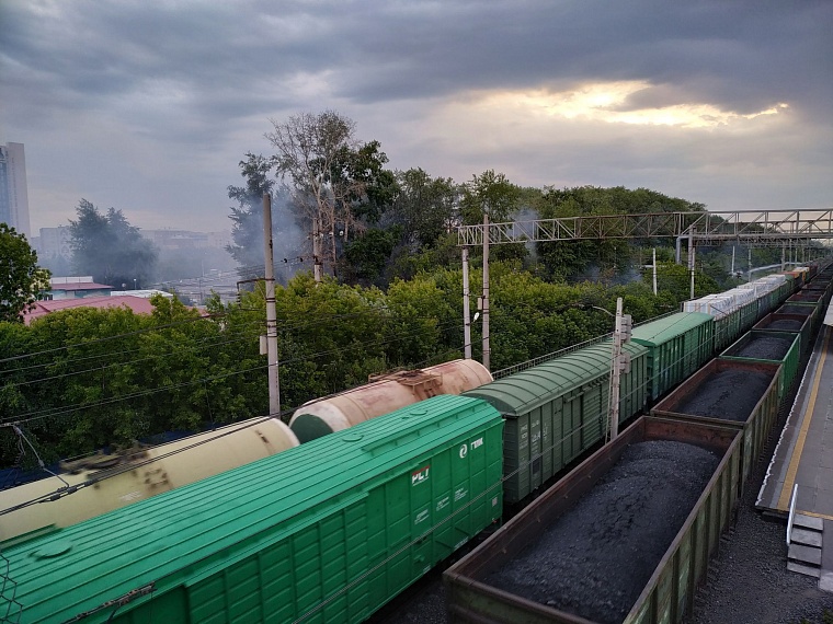 В Тюмени горит лесополоса у Пермяковского моста