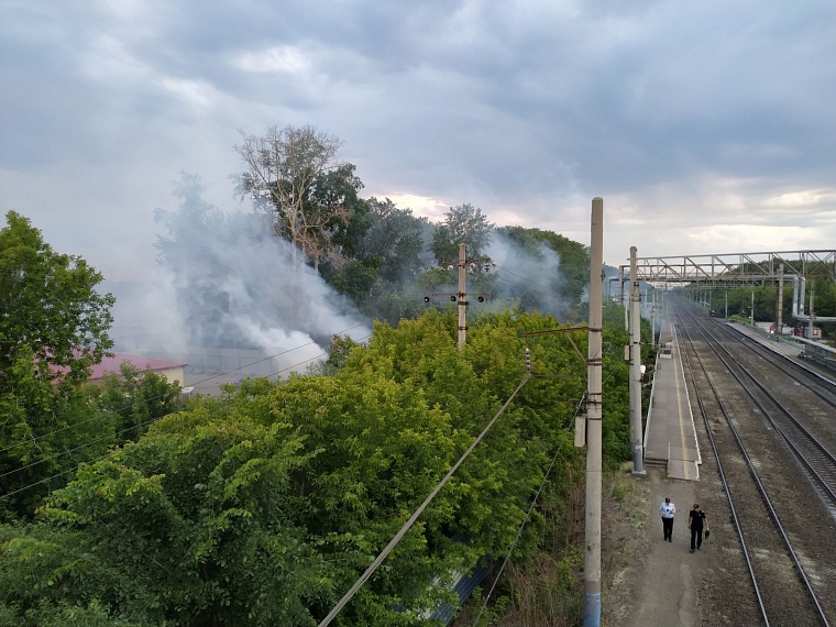 В Тюмени горит лесополоса у Пермяковского моста