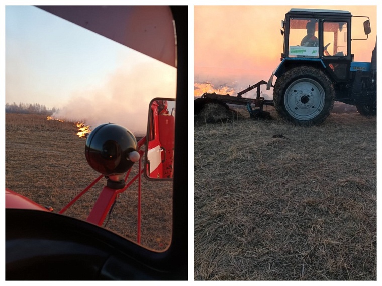 Траву в Исетском районе тушили встречным палом