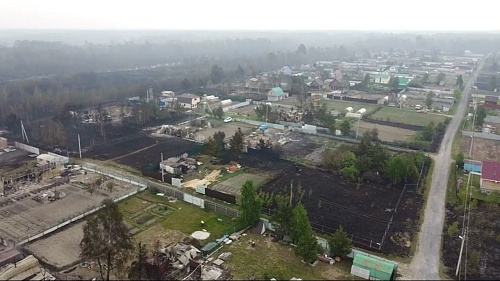 Последствия пожара в СНТ "Солнышко". Съемка с коптера