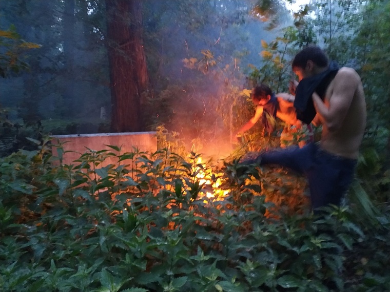 В Тюмени горит Текутьевское кладбище