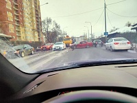 В Тюмени на Запольной "Хонда" опрокинула "Соболь"