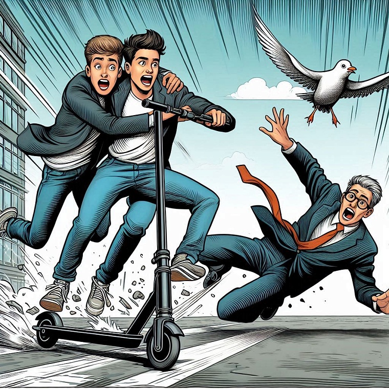 Тюменского депутата чуть не переехали на самокате