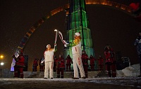 Ямал встретил Эстафету Олимпийского огня 35-градусным морозом