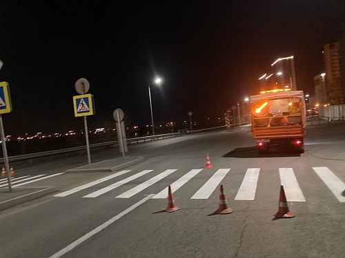 Перед праздничными мероприятиями в Тюмени нанесут более 50 км дорожной разметки