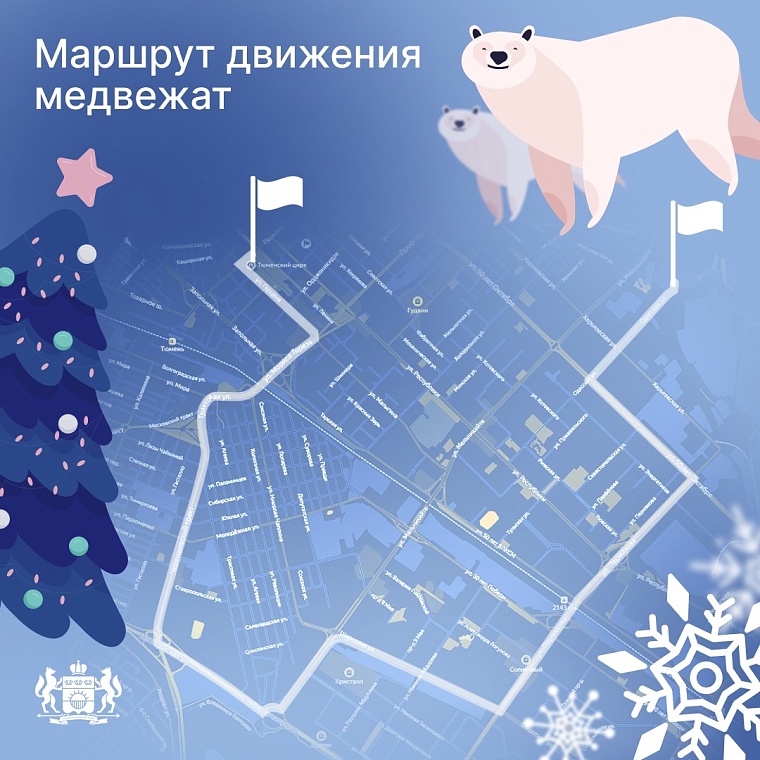 Стал известен маршрут белых мишек в Тюмени