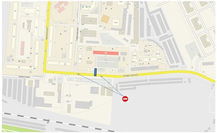 Перекрытый участок ул. Клары Цеткин можно объехать по Ямской