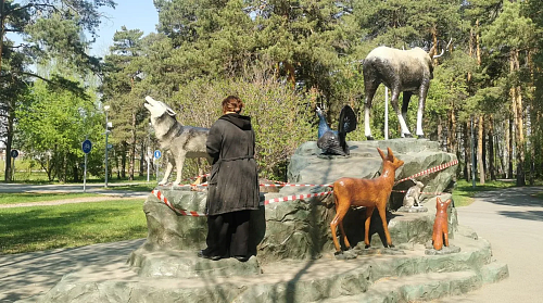 Скульптурная композиция с животными в Гилевской роще находится на реставрации