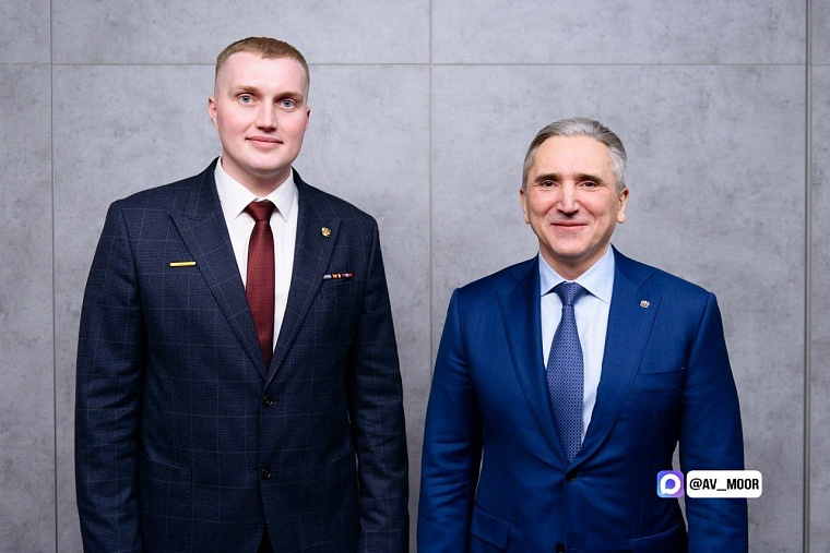 Александр Моор поздравил Семена Аполонова с назначением замглавы филиала фонда «Защитники Отечества»